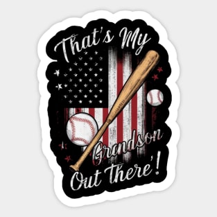 That's My Grandson Out There Grandma Baseball and Softball Women Gifts Sticker
